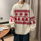  Christmas Knitted Sweater for Men Sweaters Korean Clothes Men's Products Round Collar Autumn Knit Winter Male New