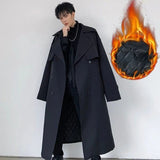 Joior Fashion Casual Overcoat Men's Autumn Winter Cotton Warm Windbreaker Long Handsome Student Loose Coat Top Trench Men Clothes