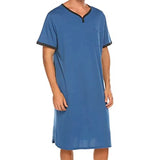  Men's Thin Lengthened Modal Pajamas Loose Short Sleeved Skin Friendly Pajamas T-Shirts Household Clothes