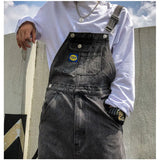 Joior Overalls Men Denim Jumpsuit Straight Jeans Hip Hop Big Pocket Wide Leg Cargo Pants Fashion Casual Loose Male's Rompers Trousers