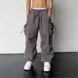 Joior Streetwear Spring Summer Cargo Pants Men Solid Color Harajuku Casual Men's Joggers Wide Leg Loose Women's Pants