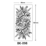 Joior Black Flower Tattoo Sketch Tattoo Sticker  Rose Blossom Tattoo Temporary Waterproof