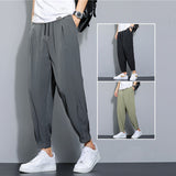 Joior Summer Ice Silk Thin Soft Casual Men‘s Daily Baggy Pants Sports Straight Joggers Fashion Streetwear Trousers Men Clothing