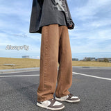 Joior Brown Baggy Jeans Men Fashion Casual Vintage Straight Jeans Men Streetwear Hip Hop Loose Denim Pants Mens Trousers M-3XL