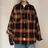 Joior Autumn Oversized Long Sleeved Shirt Men Fashion Retro Plaid Shirt Men Streetwear Korean Loose Casual Shirts Mens Large Size 5XL