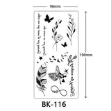 Joior Black Flower Tattoo Sketch Tattoo Sticker  Rose Blossom Tattoo Temporary Waterproof