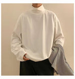 Joior Autumn Winter Fashion Man Solid Casual TShirts Turtleneck Men's Loose Slim Bottom Double Faced Velvet Sweater Cool Boys