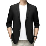 Joior Chic Men Business Coat Soft Men Suit Jacket Smooth Plus Size Business Trip Sunscreen Suit Jacket  Daily Wear