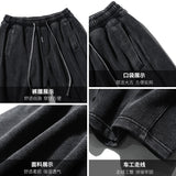 Joior Heavy Industry Old Shorts Men's Japanese Retro Summer New Washed Black Loose Casual Elastic Waist Belt Five-point Pants