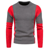 Joior Autumn New Fashion Foreign Trade Men's Knitted Round Neck Contrast Color Sweater Underlay