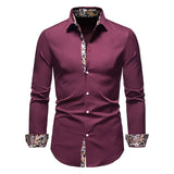 Joior Autumn Plaid Patchwork Formal Shirts for Men Slim Long Sleeve White Button Up Shirt Dress Business Office Camisas