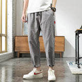 Joior Summer Men's Casual Pants Cotton Linen Trousers  Breathable Loose Shorts Straight Pants Streetwear