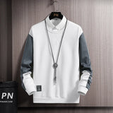 Joior Long Sleeve Hoodies Men Clothes Fashion Casual Pullover Round Neck Fall Street Oversized Male Sportswear Hoodies Pachwork