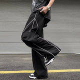 Joior Oversized Black Sweatpants Men Side Stripe Basic Cargo Pants Lady Y2K Streetwear Baggy Jogger Men Women Casual Korean Fashion