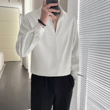 Joior 2024 New Men's Top Lightly Mature Spring New Pullover Long Sleeve Shirt Casual  Anti-Wrinkle White Business Luxury Genuine Goods