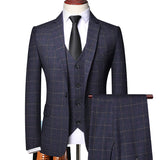 Joior ( Blazer + Vest + Pants ) High-end Brand Fashion Plaid Men's Formal Business Suit 3pec Groom Wedding Dress Tuxedo Casual Suit