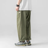 Joior Spring Summer New Wide Pants For Mens 100% Cotton Oversize Green harem Pants Fashion Pleat Design Baggy Joggers Sweatpants