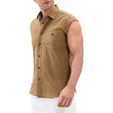 Joior Cotton Linen Casual Summer Sleeveless Shirts Men Basic Vest Vintage Classic Shirt Male Lapel Collar Breathable Tank Men's Blouse