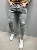 Joior Fashion Street Style Ripped Skinny Jeans Men Vintage Wash Solid Denim Trouser Mens Casual Slim Fit Pencil Denim Pants