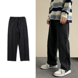 Streetwear Baggy Jeans Men Korean Fashion Loose Straight Wide Leg Pants Male Brand Clothing Black Light Blue