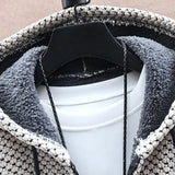 Joior Autumn Winter Men Hooded Sweater Thicken Long Sleeve Drawstring Plush Lining Mid-Length Knitting Jacket Male Coat Streetwear