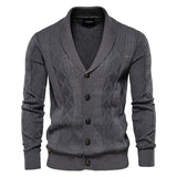 Joior Cotton Argyle Cardigan Men Casual Single Breasted Solid Color Business Mens Cardigans New Winter Fashion Sweater Man