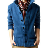 Joior Chic Knitted Cardigan Ribbed Cuff Long Sleeve Comfy Thickened Warm Men Cardigan Sweater