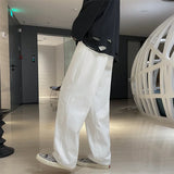 Joior Spring Autumn Mens Jeans Casual Loose Wide Leg Jeans Men Solid Stranght Pants Man