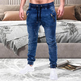 Joior Men's Outdoor Summer Riding Jeans Motorpoof Jeans Skinny Jeans Fashion Pockets Denim Pencil Pants Ankle Tied Denim Trousers