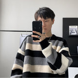 Joior Autumn Winter Sweater Men Pullover Korean Style Male Striped Sweater Loose Knitted Sweater Trend Thick Top Mens Clothing