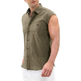 Joior Cotton Linen Casual Summer Sleeveless Shirts Men Basic Vest Vintage Classic Shirt Male Lapel Collar Breathable Tank Men's Blouse