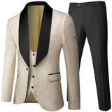 Joior Banquet Feather Embossing Process Designer Blazer Jacket Pants Vest / Men's New Suit Coat Waistcoat Trouser 3 Piece Set