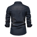 Joior Elastic Cotton Denim Shirt Men Long Sleeve Quality Cowboy Shirts for Men Casual Slim Fit Mens Designer Clothing