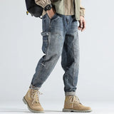 Joior Fashion Retro Straight Loose Large Size Cargo  Jeans Men's Brand Autumn Winter Casual Small Feet Long Baggy Harem Pants