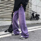 Joior Purple Jeans for Men Spring and Autumn Straight Loose Trousers Oversize Casual Wide Leg Pants High Street Fashion Male Clothing