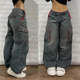 Joior Streetwear New Stylish Three-dimensional Pocket Washed Baggy Jeans Men Y2K Gothic Retro Popular Casual High Waist Wide Leg Pants