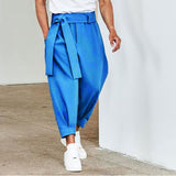 Joior Men's Baggy Pants Casual Streetwear Belt High Quality Pure Color Joggers Fashion Harem Pants S-3XL