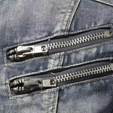 Joior Denim Jackets Men Casual Stand Collar Moto Biker Outerwear Coats Mens Fashion Zippers Motorcycle Streetwear Jacket Male Clothes