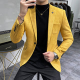 Joior Deerskin Leather Jacket Blazer Men Casual Slim Fit Blazer Hombre Suit Leather Jacket Men Terno Masculino Men Clothing 6 Color