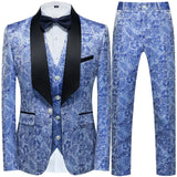 Joior Fashion New Men's Casual Boutique Business Wedding Host Flower Color Suits 3 Pcs Set Dress Blazers Jacket Pants Vest Coat