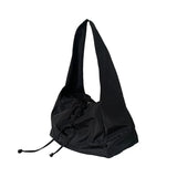 Joior Casual Nylon Shoulder Bag Female Large Capacity Crossbody Bag Black Solid Color Tote Bag Travel Portable Handbag Cool Hobo Bag