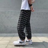 Joior Men's Classic Plaid Chain Pants Wide Leg Pants Harem Pants Street Hip Hop Loose Casual Fashion Pants men hip hop clothes