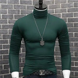 Joior Luxury Men's Casual Turtleneck T-Shirts Autumn and Winter Tops Slim Collar Full Sleeve Innerwear Undershirt Golf Wear Men Tee