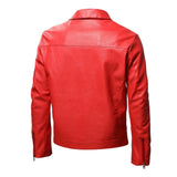 Joior Men Quality Casual PU Leather Coat.Red Slim Rider Style Leather Jacket Popular Young Leather Jackets