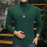 Joior Fashion Men's Turtleneck T-Shirts Casual Autumn Winter High Collar New Slim Long Sleeve Stretch Model Undershirt Plus Size Tees