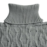 Joior Fall/Winter New Men's Sweater Casual Solid Color Turtleneck Long Sleeve Argyle Twist Knitted Pullovers Outdoor Warm Jumpers