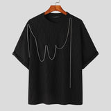 Joior Casual Simple Style Tops Men's Metal Chain Design T-shirts Handsome Male Solid Hot Sale Short Sleeve Camiseta S-5XL