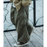 Joior Multi-Pocket Cargo Pants Men's Casual Solid Colour Straight Pants Baggy Wide-leg Cropped Pants Men Ankle-length Pants