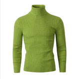 Joior turtleneck outfit men Men's High Neck Sweater Solid Color Pullover Knitted Warm Casual Turtleneck  Mens  Knitted Sweater