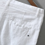 Joior Pure Linen Shorts for Men Summer New Fashion Solid White Loose Holiday Shorts Man Casual Plus Size Button Fly Short Pants